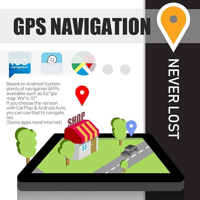 Kunfine Car Android Navigation Stereo GPS Radio Reverse Camera Display 9" IPS Touchscreen Headunit Tablet Pad Media Player for Subaru Forester 2007-2013, if Applicable Quad Core 1G+16G