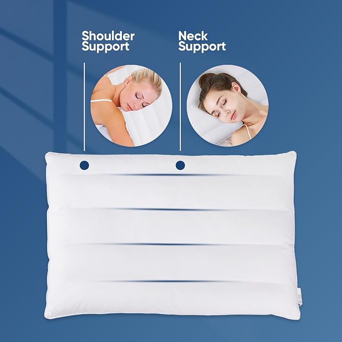 MINUPWELL 2 Packs Ultra Flat Pillows for Sleeping Thin, 7D High Support 2.5 inch Height Ultra Thin Pillows,Slim Bed Pillows for Stomach Sleeper,King Size -18x36 in