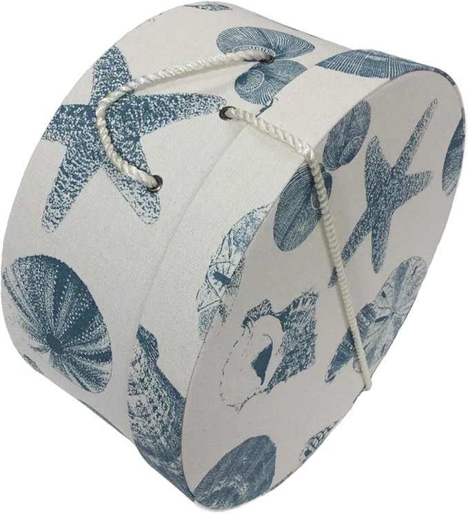 Sarah's Hat Boxes Classic Shells Hat Box – 12.75" x 6.5" (Dia. x Ht.) Handmade in USA – Odorless Non-Toxic Adhesive, Cording Handle – Premium Storage for Hats & Accessories