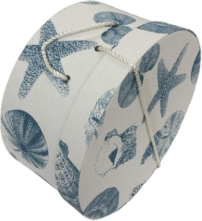 Sarah's Hat Boxes Classic Shells Hat Box – 12.75" x 6.5" (Dia. x Ht.) Handmade in USA – Odorless Non-Toxic Adhesive, Cording Handle – Premium Storage for Hats & Accessories