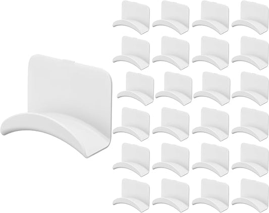 Headphone Wall Hangers Adhesive Gaming Headset Holder Hooks for Wall Mount Strong Universal Stand Hooks for Most Headphone Controller, Hat, Baseball Caps, Door, Closet(White,24 Pcs)