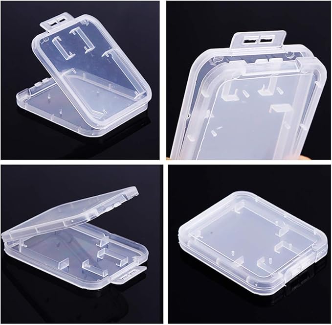 Clear Plastic Memory Card Case Compatible with SD SDHC SDXC Micro SD T-Flash Card (15 PCS)
