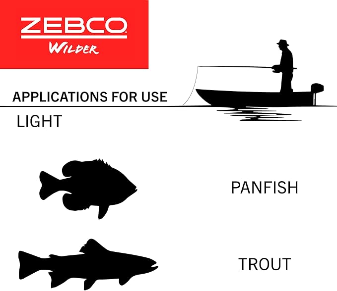 Zebco Wilder Fishing Reel and Rod Combo, 4'3" Durable Fiberglass Rod with Built-In Carabiner, Patented No-Tangle Reel, Pre-Spooled with 6-Pound Zebco Cajun Fishing Line, Blue/Orange