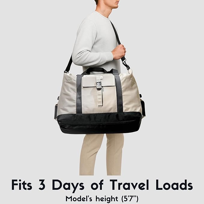 SUNNY BIRD Duffel with Utility Pouch, 40L Weekender Overnight Bag with Shoe Compartment for Travel and Sports (Floral & Foliage)