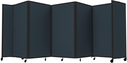 Versare Room Divider 360 Portable Wall Partition | Folding Panels | Large Freestanding Divider | Locking Wheels | Temporary Room Separator