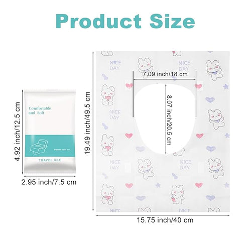 100 Packs Toddler Toilet Seat Covers Disposable, Disposable Toilet Seat Covers for Travel Waterproof Non-Woven, Travel Essentials for Kids Toddlers Potty Training (Individual Package)
