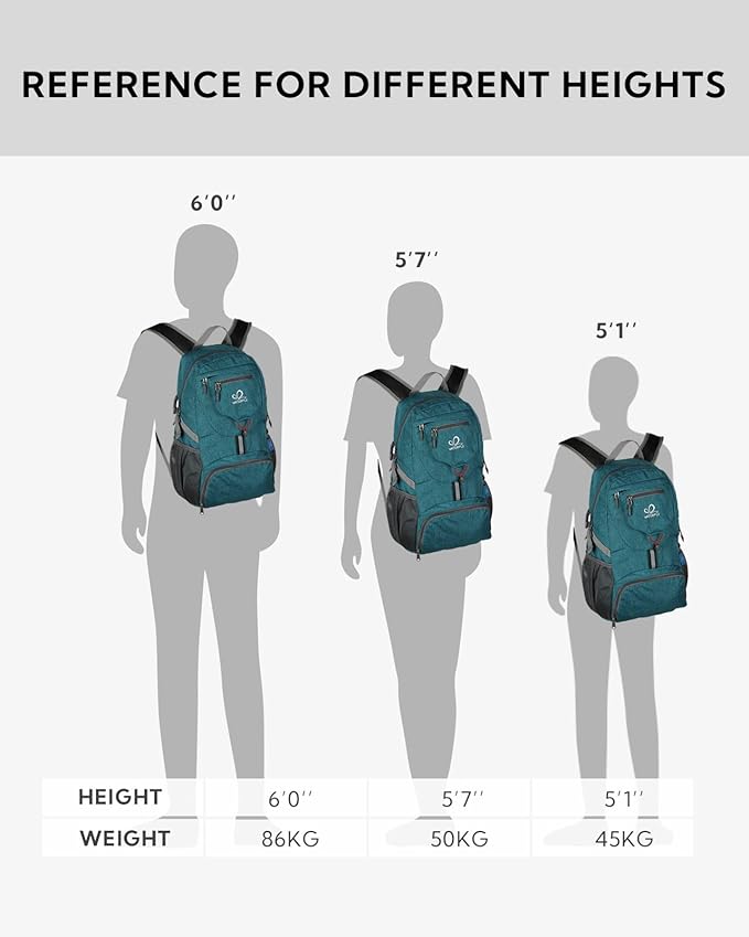 WATERFLY Small Lightweight Packable Backpack: 20l Ultra Light Foldable Travel Hiking Camping Daypack Day Pack for Man Woman