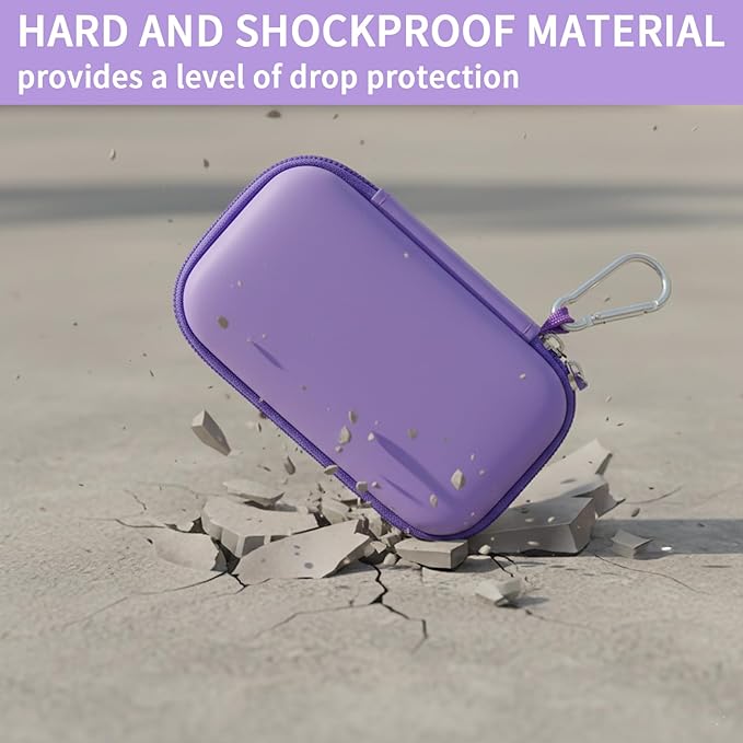 USB Flash Drive Case, SD Card Holder Compatible with Thumb Drive, Memory Cards, SDXC SDHC Storage Bag, Electronic Accessories Organizer for SanDisk for Samsung for Inland (Purple)