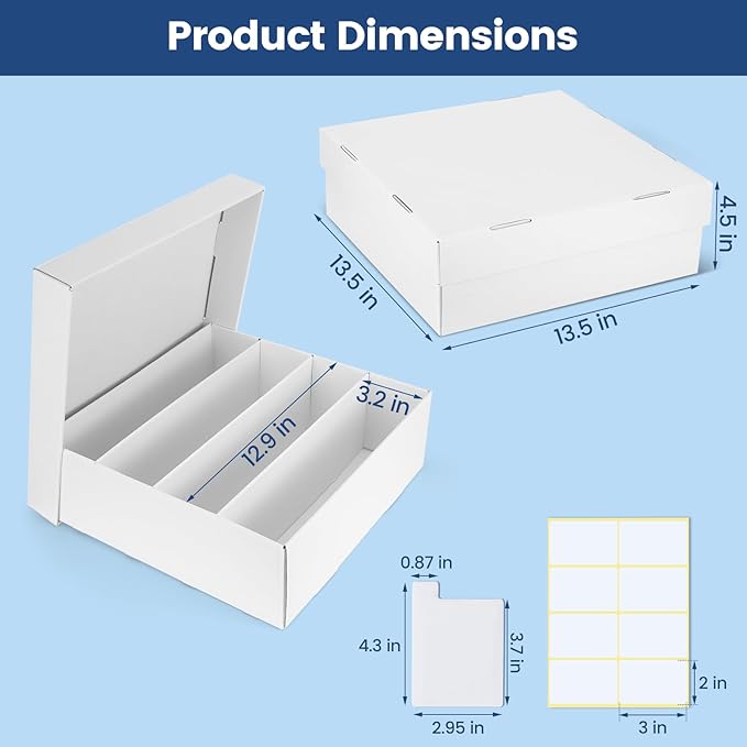 Trading Card Storage Box, 6 Pack Sports Cards Storage Boxes with 20 Dividers, Top Loader Storage Case for TCG/MTG, Game Cards