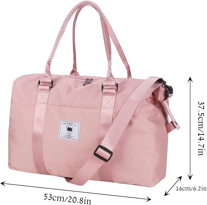 Travel Duffle Bag, Waterproof Sport Tote Gym Bag for Women Men, Overnight Weekender Carry On Bag with Wet Pocket