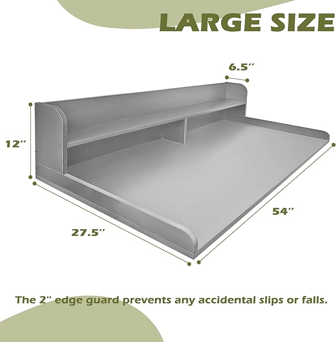 Royxen Laundry Countertop with Storage Universal Fit, Washer and Dryer Countertop with Shelf, Laundry Room Storage, 2-Tier Shelf (Grey)