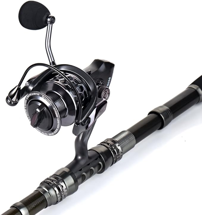 Sougayilang Fishing Rod Reel Combo with Telescopic Fishing Pole Spinning Reel Carrier Bag for Travel Saltwater Freshwater Fishing