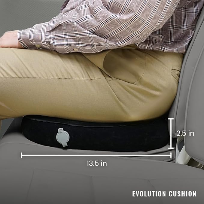 Cabeau Evolution Cushion Portable & Lightweight Inflatable Seat Cushion - Ideal for Office Chairs, School Bleachers, Stadium Seats, and Wheelchairs - Comfort on The Go