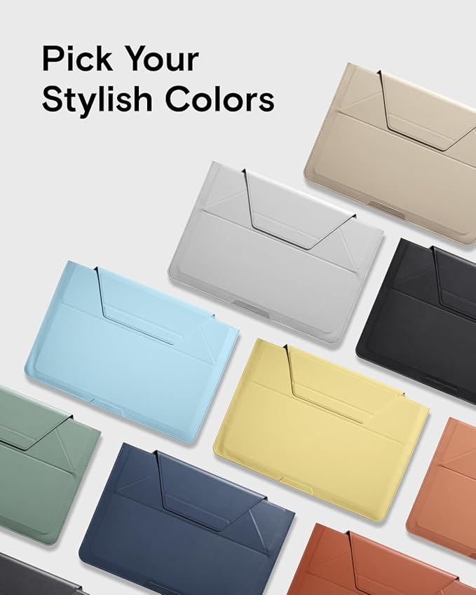 MOFT Laptop Carry Sleeve, 2-in-1 Laptop Bag & Stand for 16" MacBook Air/Pro & Dell/HP/Lenovo/Asus, Stylish Slim Computer Sleeve Bag with Expandable Storage for Computer Accessories, Sienna Brown
