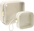 KOTORA TSA Approved Toiletry Bag with Mini Clear Makeup Bag PVC Cosmetic Bags for Women and Men, Carry on Airport Airline Compliant Bag Car Accessories for Women Men(B-Clear White)
