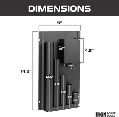 Iron Forge Tools Zip Tie Holder, Cable Tie Organizer for Enclosed Trailer Storage, Work Truck, Race Trailer & Garage Organization. Wall Mounted, Black Powder Coated Steel, Includes Mounting Hardware