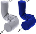 Dot&Dot Twist Memory Foam Travel Pillow for Airplanes - Travel Neck Pillow for Sleeping - Airplane Pillow for Neck Support, Chin, Lumbar and Leg - Adjustable, Bendable Neck Roll Pillow (Gray DBlue AC)