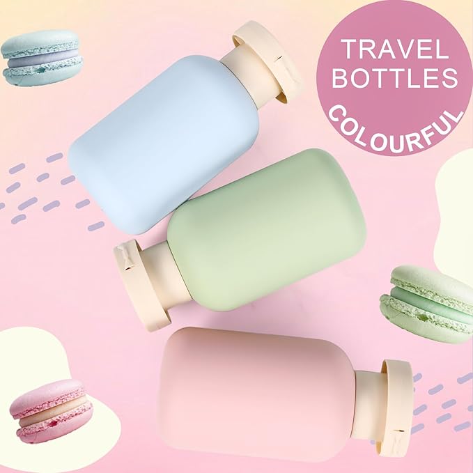ASEVAT 3.4 oz Plastic Leak Proof Travel Bottles for Toiletries, TSA Approved Travel Size Containers, Plastic Refillable Squeeze Bottles for Shampoo, Lotion & Body Wash (3Pcs)