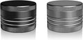 2 Sets Small Pill Box, Portable Daily Box, Aluminium Alloy Round Container for Pills, Pocket Case (Black+Gray)