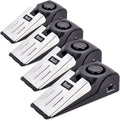 Door Stop Alarm, Door Stopper with 120DB Security Alarm, Floor Wedge Doorstop for Travel Apartment Home House (Pack of 4)