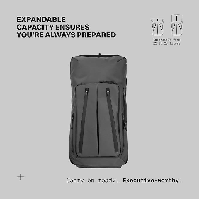 The Frenchie Co. - Work/Travel Speed Backpack - Expandable 23 to 30 liters - Anti-theft magnetic closure - Ballistic nylon with padded laptop compartment and minimalist professional design