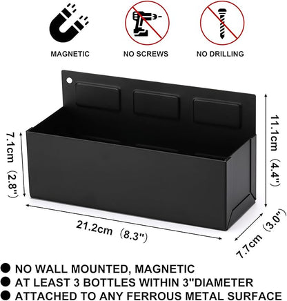 Mayouko Magnetic Aerosol Spray Can Holder, 8.3" x 3" x 4.4", Magnet Toolbox Bottle Holder, Toolbox Storage Shelf for Chest, Garage, Workspace