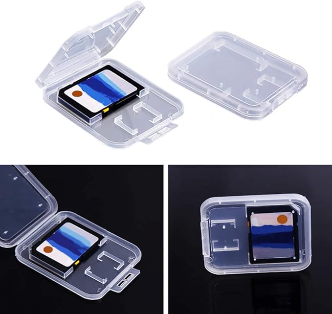 Clear Plastic Memory Card Case Compatible with SD SDHC SDXC Micro SD T-Flash Card (20 PCS)