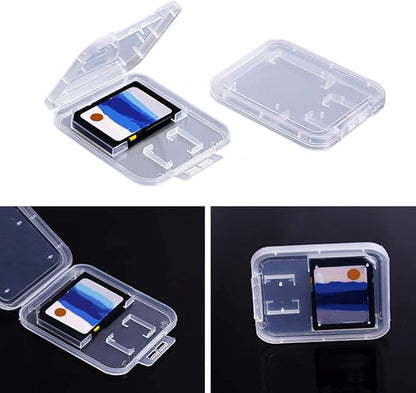Clear Plastic Memory Card Case Compatible with SD SDHC SDXC Micro SD T-Flash Card (15 PCS)
