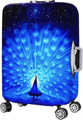 7-Mi Suitcase Cover 3D Print Design Travel Luggage Protector Trolley Case Cover 22"-24" Sleeve, BluePeacock