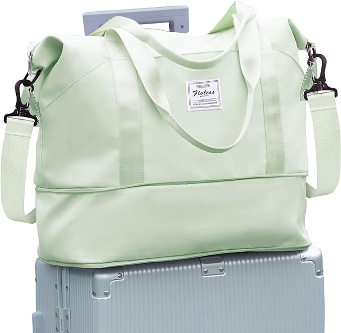 Travel Duffel Bag, Sports Tote Gym Bag, Shoulder Weekender Overnight Bag for Women