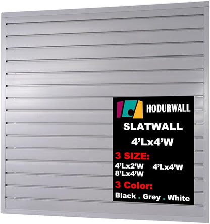 Slatwall Panels Garage Slat Wall Storage Systems 4'x4', Slat Wall Paneling Garage Wall Organizer, Grey Slat Board PVC Wall Panels Slatwall Displays Garage Tool Organizer Wall Mount Ladder Bike Rack