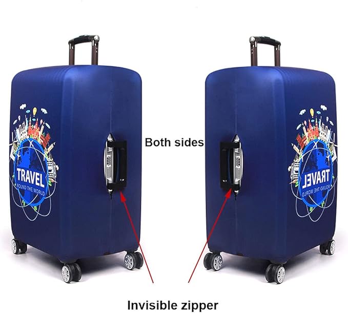 MosaiRudo Thicker Luggage Cover Elastic Suitcase Cover Protector Fits 18-32 Inch Suitcase Travel Accessories (Travel, S)