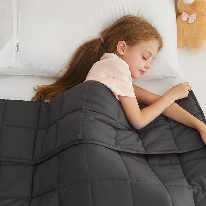 L'AGRATY Weighted Blanket - 40"x60" 10lbs Breathable Weighted Heavy Blanket Microfiber Material with Glass Beads or All-Season Summer Fall Winter