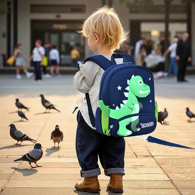 Padgene Toddler Backpacks Kids Preschool Backpack Waterproof Neoprene Animal Schoolbag Lunch backpack 3D Cartoon Mini Travel Bag for Boys Girls Ages 3-5