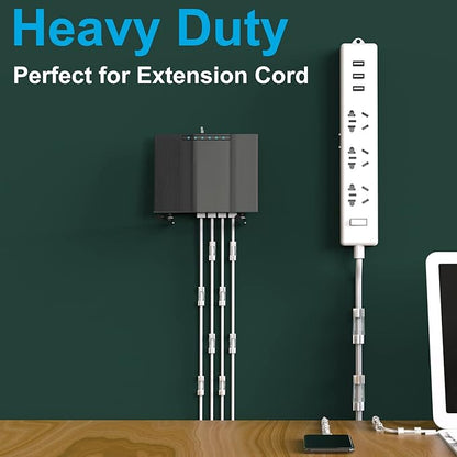 Cable Management Clips Black (Assorted Sizes, 60 PCS), Adhesive Cord Organizer for Wall, Upgraded Wire Holder Electric Wires, LED Light, Dash Cam, HDMI, Power Cable, M&L