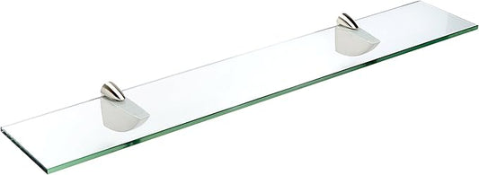 Spancraft Glass O-6x24-Brushed Steel Oriole Glass Shelf, Brushed Steel, 6" x 24"