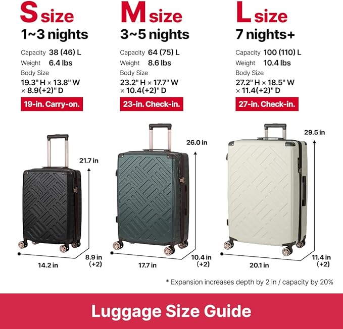 LEGEND WALKER DECK Hardside Expandable Luggage, 26 inch, Green, 5514-59-GR