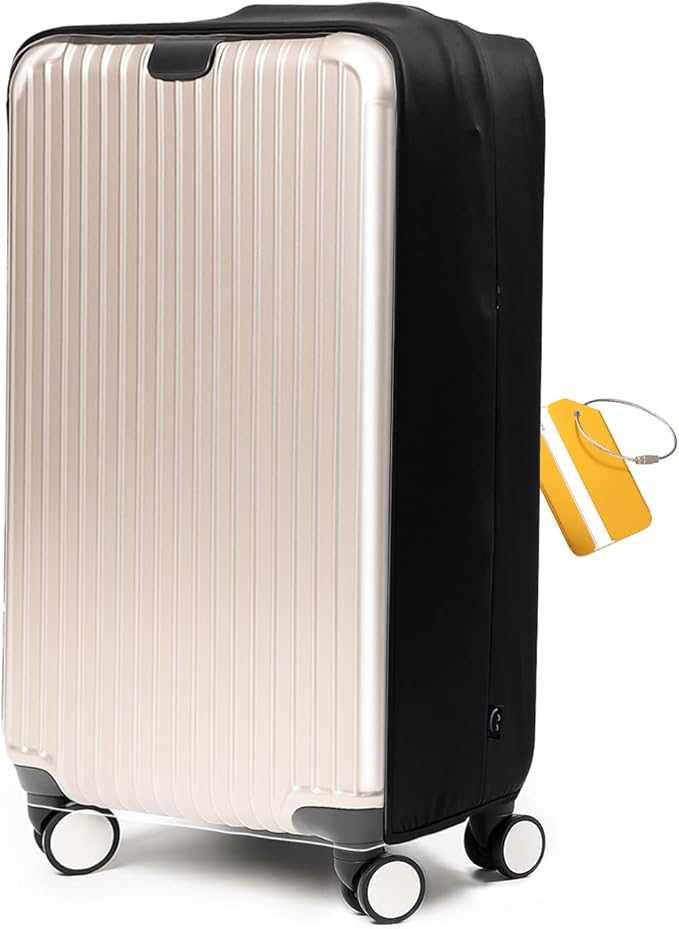 OrgaWise Clear Luggage Cover, For Suitcase Tsa Approved Transparent TPU Suitcase Cover Protector Fit 18-20 Inch Luggage