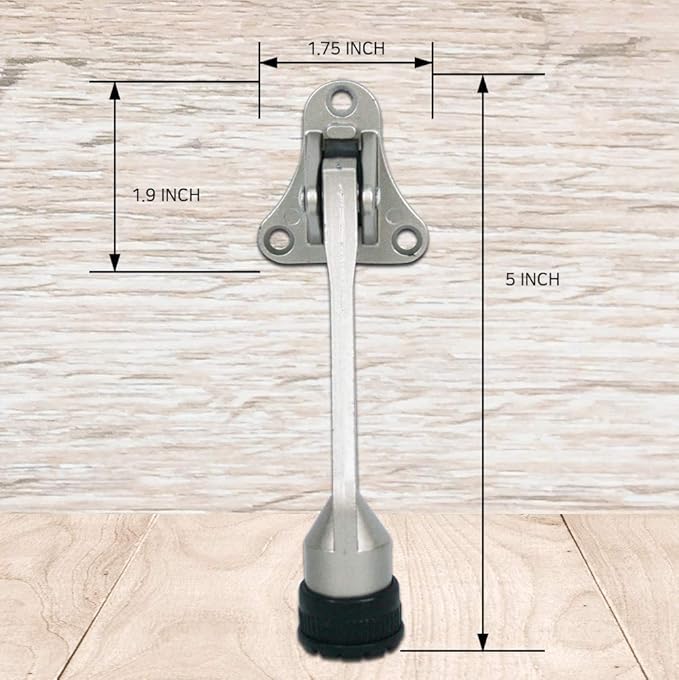 Door Stopper, Kick Down Door Stops for Heavy Doors, with Rubber Tip and Spring Lever, Adjustable, Easy to Set Down and Release, 4-Inch, for Wide Doors (4inch x 30pack, Dark Grey)