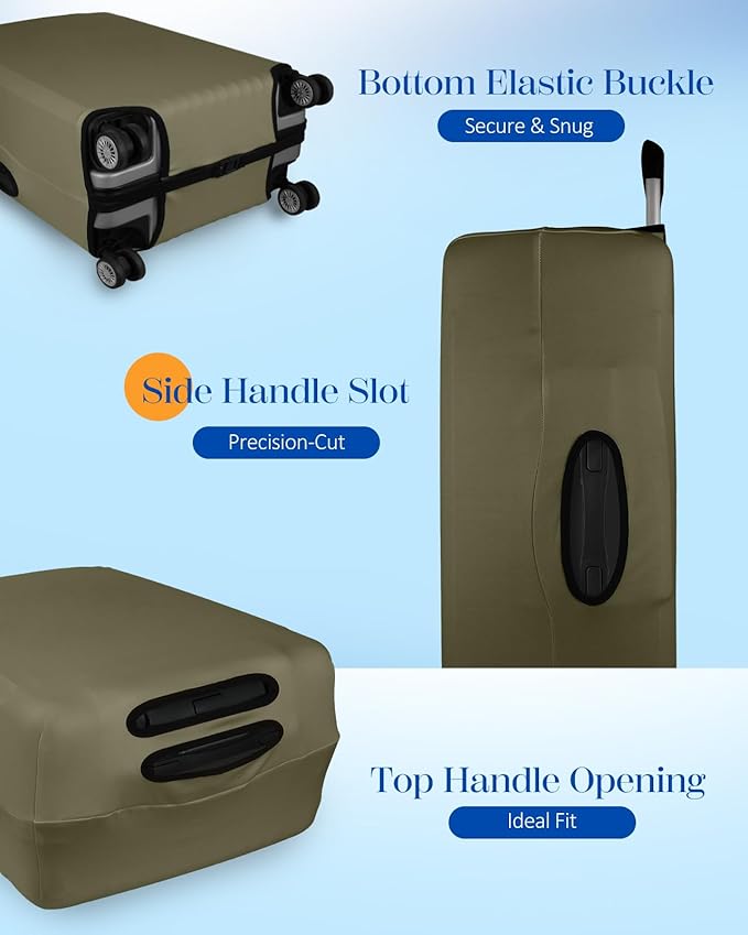 Slohif Luggage Cover for Suitcase Tsa Approved Protector - Luggage Sleeve Suit Case Cover Travel Stretch Large Baggage Case Protective Washable Fit 29-30 Inch Green