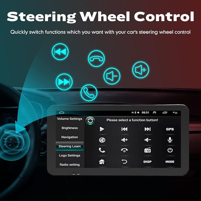 Kunfine CarPlay Android Auto Navigation Stereo GPS Radio Reverse Camera Display 10.33" QLED Touchscreen Headunit Tablet Pad Media Player for Subaru Forester 2007-2013, if Applicable Octa Core 4G+64G