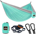 Camping Hammock, Super Lightweight Portable Parachute Hammock with Two Tree Straps Single or Double Nylon Travel Tree Hammocks for Camping Backpacking Hiking