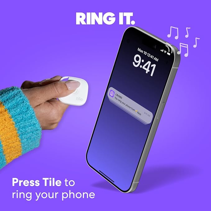 Tile by Life360 Mate - Bluetooth Tracker, Keys Finder and Item Locator for Keys, Bags and More. Phone Finder. Both iOS and Android Compatible. 1-Pack (Pink Punch)
