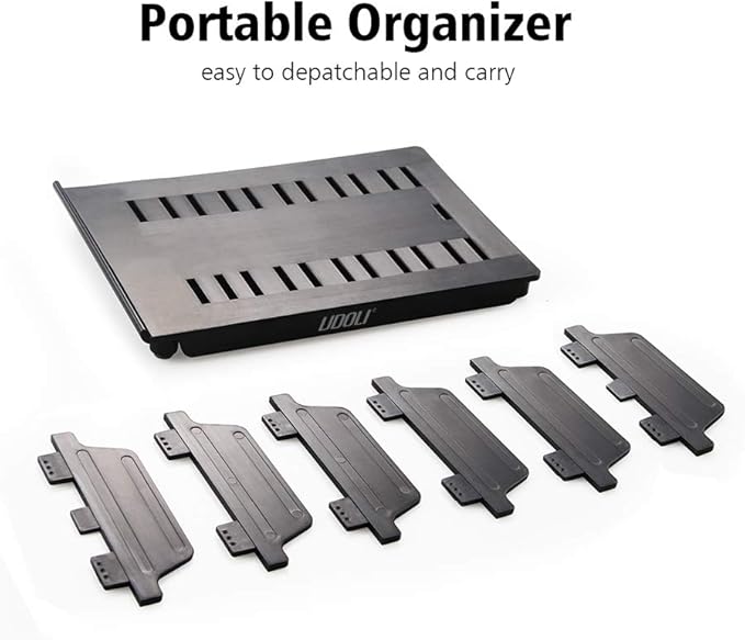 Adjustable Universal Multi Device Organizer Dock Stand Holder, Tablet Cell Phone Desktop Stand for iPhone Samsung Galaxy Google Nexus Kindle (Black)- No Charging Port