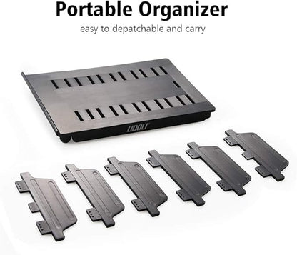 Adjustable Universal Multi Device Organizer Dock Stand Holder, Tablet Cell Phone Desktop Stand for iPhone Samsung Galaxy Google Nexus Kindle (Black)- No Charging Port