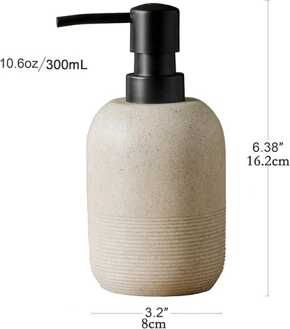 Soap Dispenser Beige,Hand Soap Lotion Dispenser for Bathroom Countertop,Soap Dispenser for Kitchen.