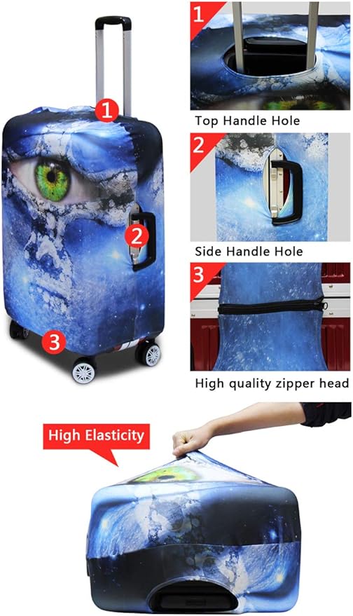 Customized Travel Luggage Covers Anti Scratch Thick Personalized Suitcase Case Fits 30-32 Inch