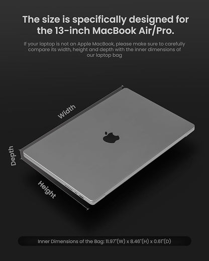 tomtoc Laptop Sleeve for 2025 13-inch MacBook Air/Pro M4/M3/M2/M1 A3240 A3113 A2681 A2337 A2686 A2338, Water-Resistant Slim Case for 13-inch Surface Pro Copilot+ PC, Minimalist Design, Voyage-A10