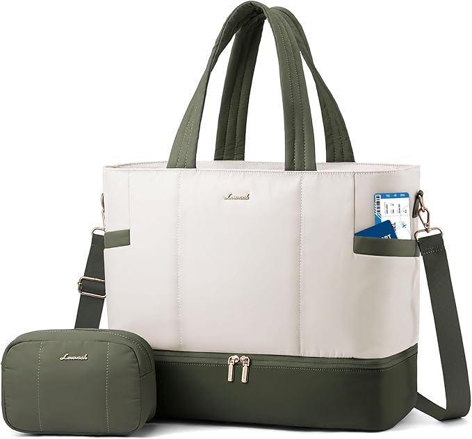 LOVEVOOK Travel Duffle Bag, Puffer Weekender Bags for Women with Shoe Compartment, Carry On Overnight Hospital Bag, Gym Tote