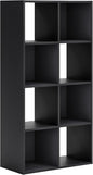 Signature Design by Ashley Langdrew 8 Cube Storage Organizer, Matte Finish, Wood & Decorative Laminate, 23.74" W x 11.81" D x 47.05" H, Black